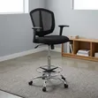 Office Chair - Adjustable Mesh High Stool with Footrest - 2