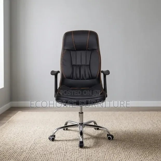 Executive High-Back Leather Office Chair - 1