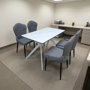 4-Seater Modern Dining Table Set - Marble Finish