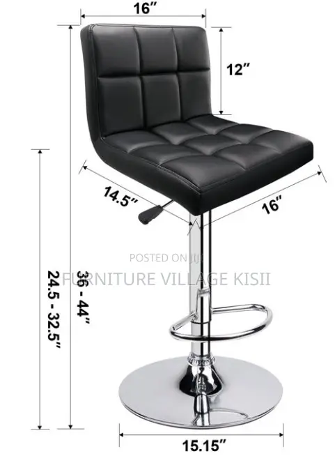 Furniture Village Adjustable Height Barstool - Black - 1