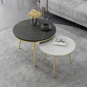 Meza za Kahawa za Juu za Nesting - Nyeupe Glossy
