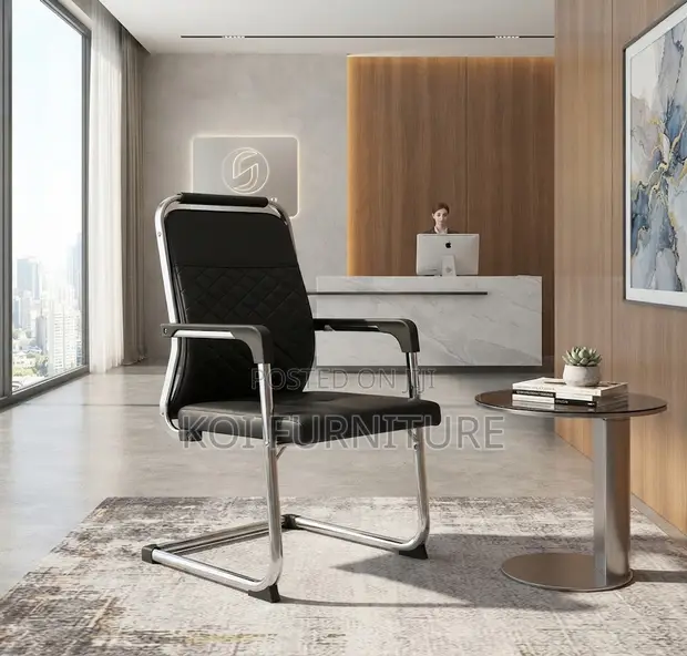 High Back Leather Office Chair for Visitors - 1