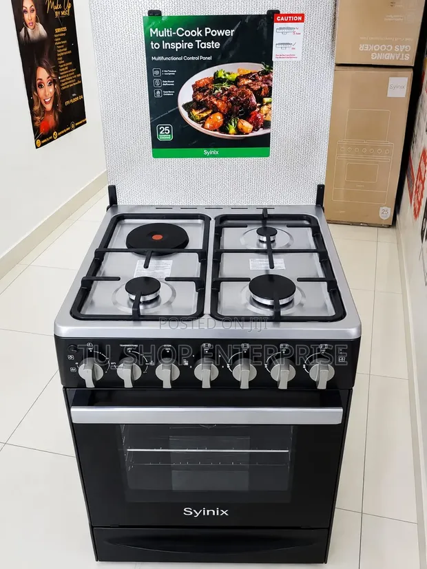 Syinix Q60GC3 Jiko la Kusimama 60x60 (3 Gas + 1 Umeme) - 1