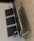 Kiti cha Kisasa cha Watu 3 cha Kupokea Wageni cha Ngozi Nyeusi - 4