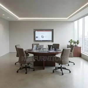 1200mm Round Mahogany Executive Boardroom Table