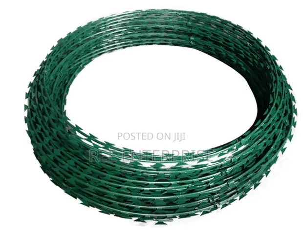 Galvanised Green 10m Razor Wire - 1