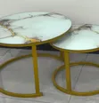 Nesting Coffee Table with Glass Effect - 2