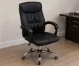 Black Executive Office Chair with Padded Backrest - 1