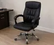 Black Executive Office Chair with Padded Backrest - 4