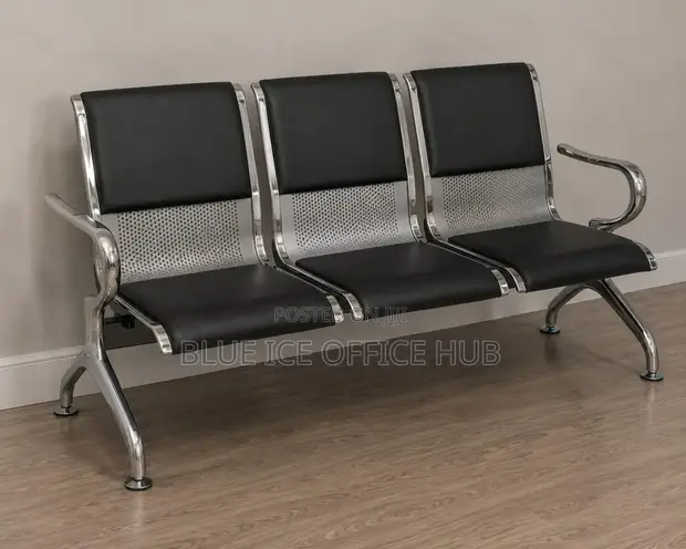 3-Seater Office Waiting Bench with Mesh Backrest - 1