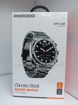 Porodo Chrono Steel Smartwatch 1.43" Silver