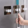 4 Pcs Wall Mounted Mop and Broom Holder Clip Organizer - 2