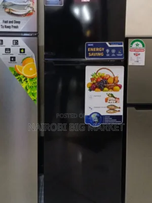 Decho 188l Black Double Door Fridge