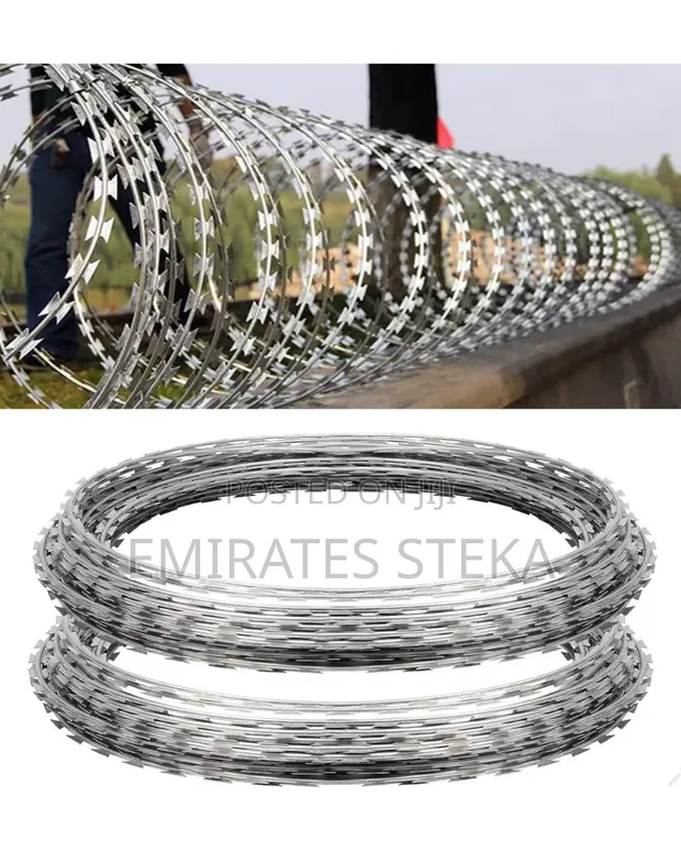 Galvanised Green 10m Stainless Steel Razor Wire - 1