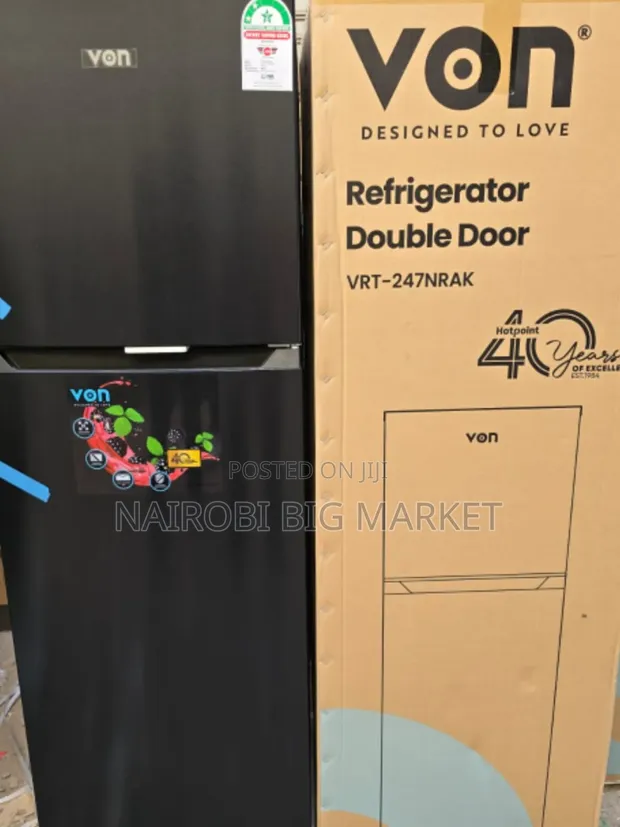 Von 247L No Frost Double Door Fridge - 1