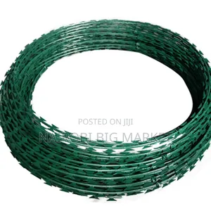 10m Galvanized Green Razor Wire