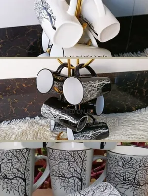 Grey Tea Cups/Mugs (Set of 4)