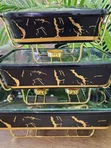 3pcs Black Gold Ceramic Chafing Dishes - 2