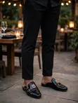 Black Patent Mule Loafers - 1