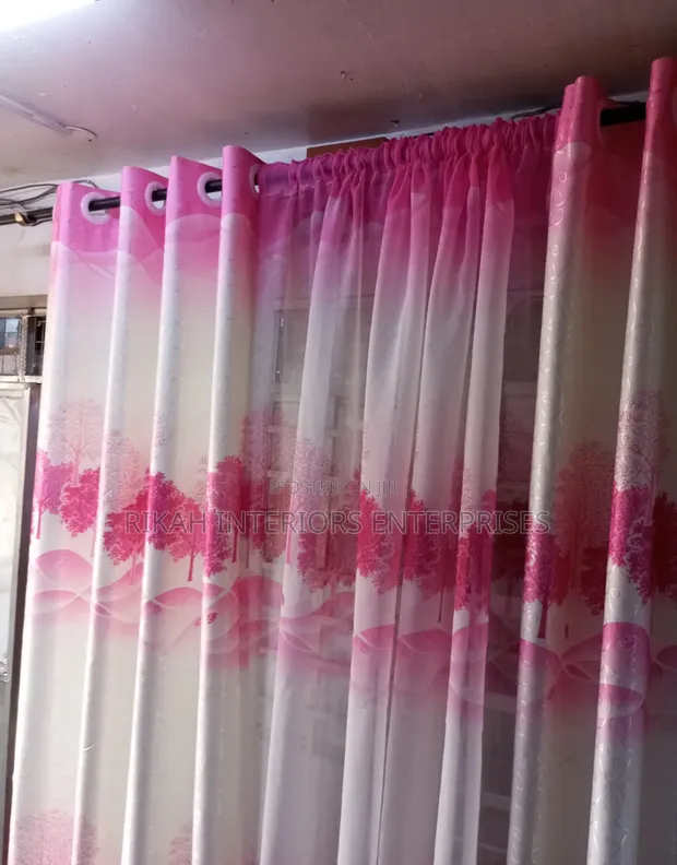 White and Pink Floral Curtains for Girls Bedroom - 1