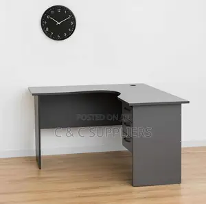 Custom Curved Gray Study Desk - 120cm