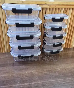 Seti ya Vipande 10 vya Vitu vya Kioo Visivyovuja Hewa (Kupikia/Kuhifadhi)
