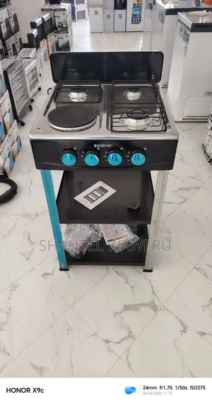 Rebune 3 Gas + 1 Electric Burner Standing Gas Stove na Rafu
