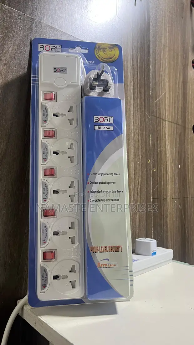 Borl BL-154 4-Way Extension Socket with Surge Protection - 3M Cable - 1