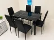 6-Seater Modern Black Dining Table Set - 1