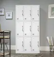 Staff 9-Unit Steel Locker Cabinet - White - 1