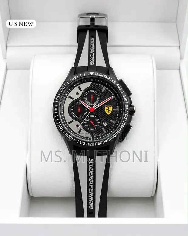 Scuderia Ferrari Tachymeter Sports Watch - Black/Silver - 1