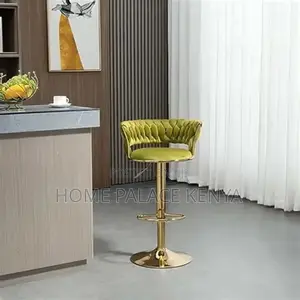 Elegant Counter Height Bar Stool - Green Velvet