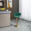 Elegant Counter Height Bar Stool - Green Velvet - 2