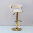 Elegant Counter Height Bar Stool - Green Velvet - 4