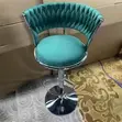 Elegant Counter Height Bar Stool - Green Velvet - 5