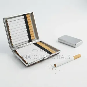 Leather Cigarette Case Holder - Brown Checkered
