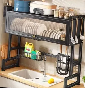 Over-the-Sink Dish Drying Rack with Cabinet