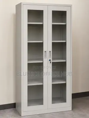 Steel Office Storage Cabinet with Glass Doors