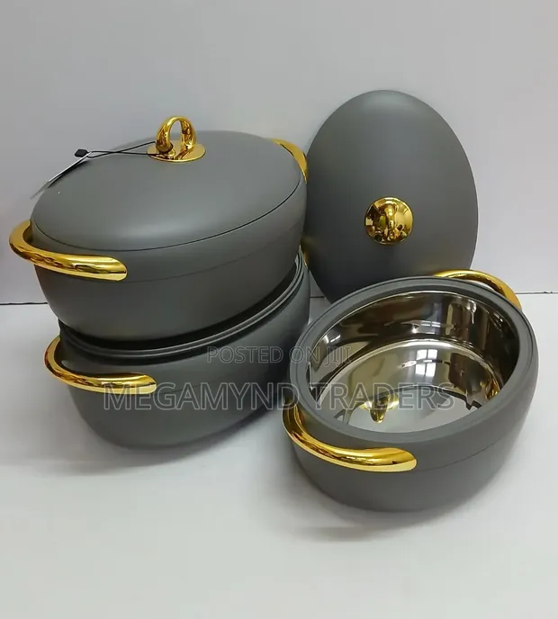 3pc Luxury Forever Gold Hotpot / Insulated Hotpot - 1