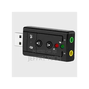 Adapta ya Sauti ya USB kwenda Jack ya Vipokea Sauti vya 3.5mm - Nyeusi