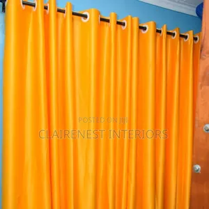 Yellow Soft Plain Window Curtains