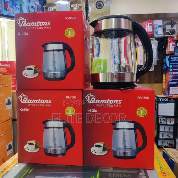 Ramtons RM/566 Glass Jug Kettle 1.7L - 2200W Cordless Electric - 1