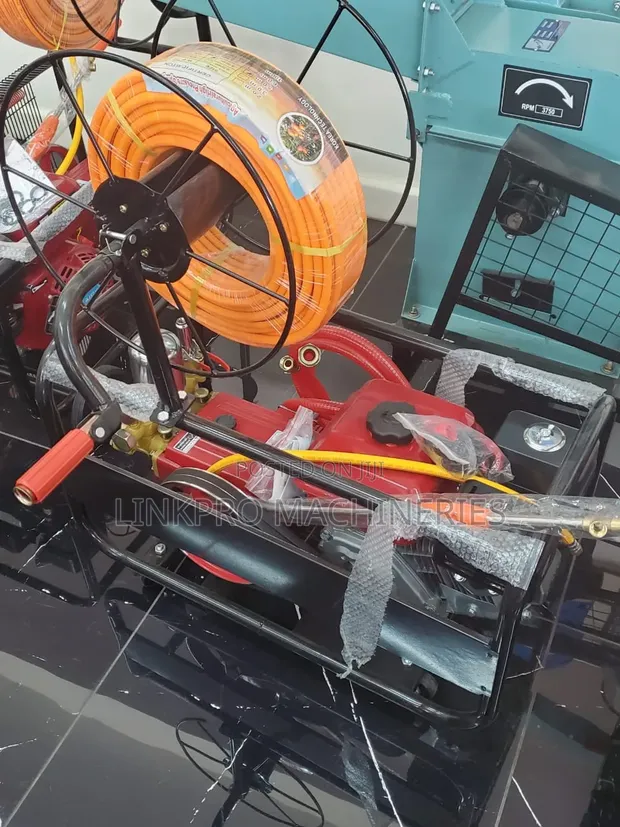 Aico Trolley Sprayer with Cable Reel Stand (7.5hp Petrol) - 1
