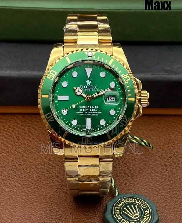 Rolex Submariner Automatic Gold/Green Watch - 1