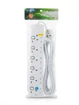 JSB Extra Power 6-Way Safety Socket with Surge Protector - 1