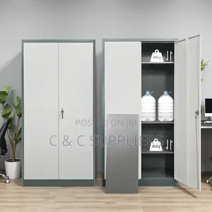2-Door Metallic Gray File Cabinet