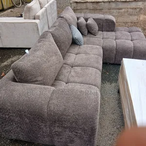 Dark Brown 6-Seater L-Shaped Sofa