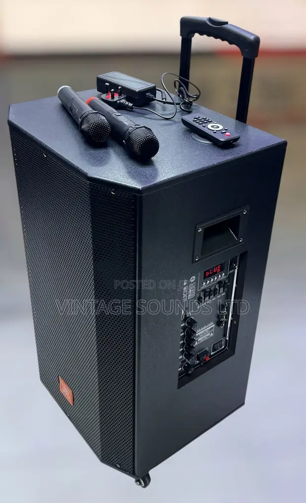 JBL A1503 15" Spika Portable PA Trolley na Mics 2 za Wireless - 1