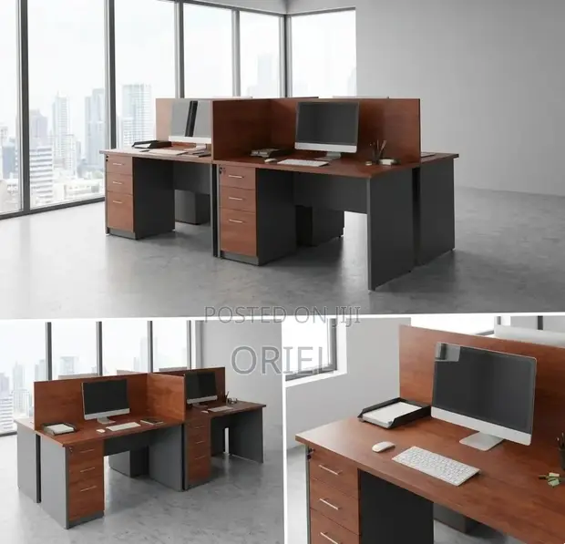 Corporate 4-Person Workstation Desk - 1
