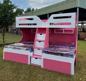 Luxury Modern 3-in-1 Bunk Bed with Staircase & Drawers